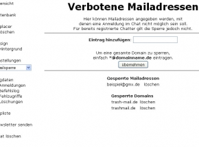 Mailadressen sperren